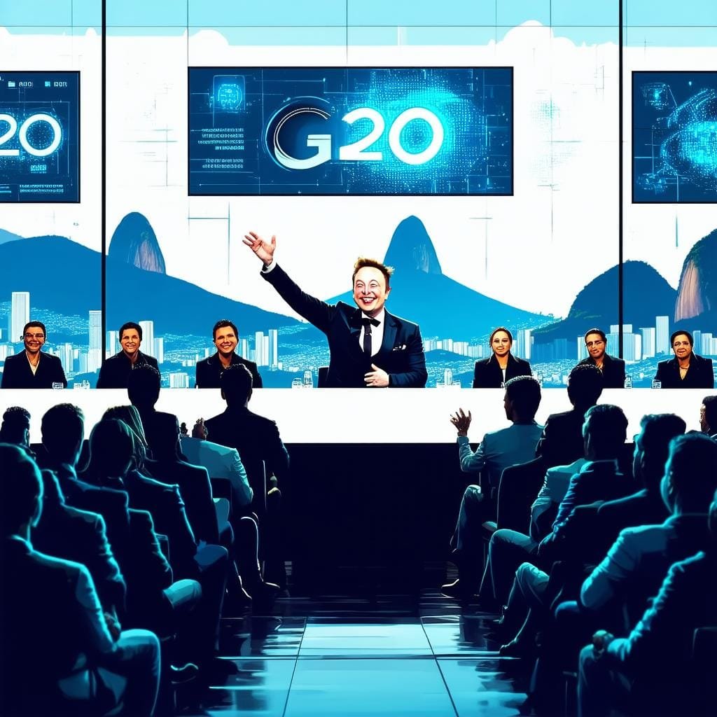 Blog 6 Janja diz 'Fuck you, Elon Musk' durante painel do G20 no Rio de Janeiro