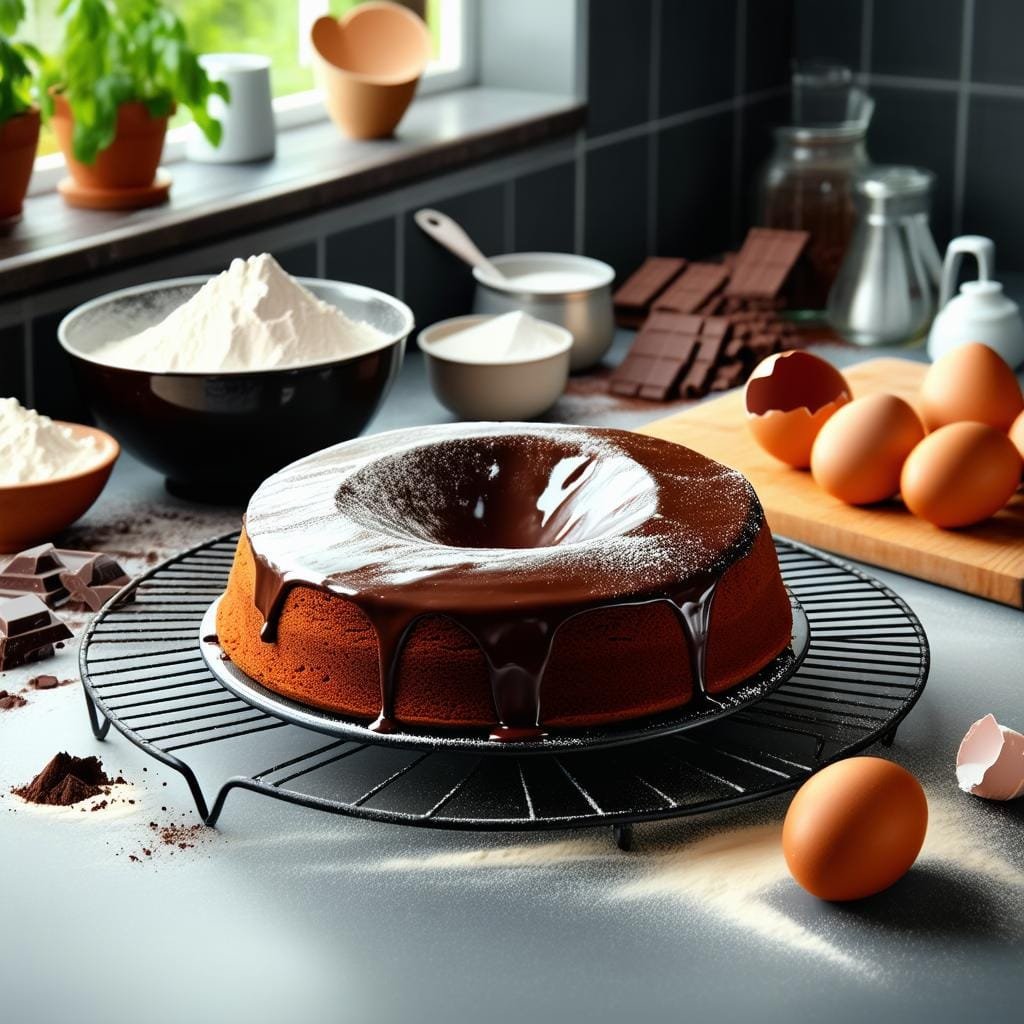 Assando o bolo de chocolate perfeito