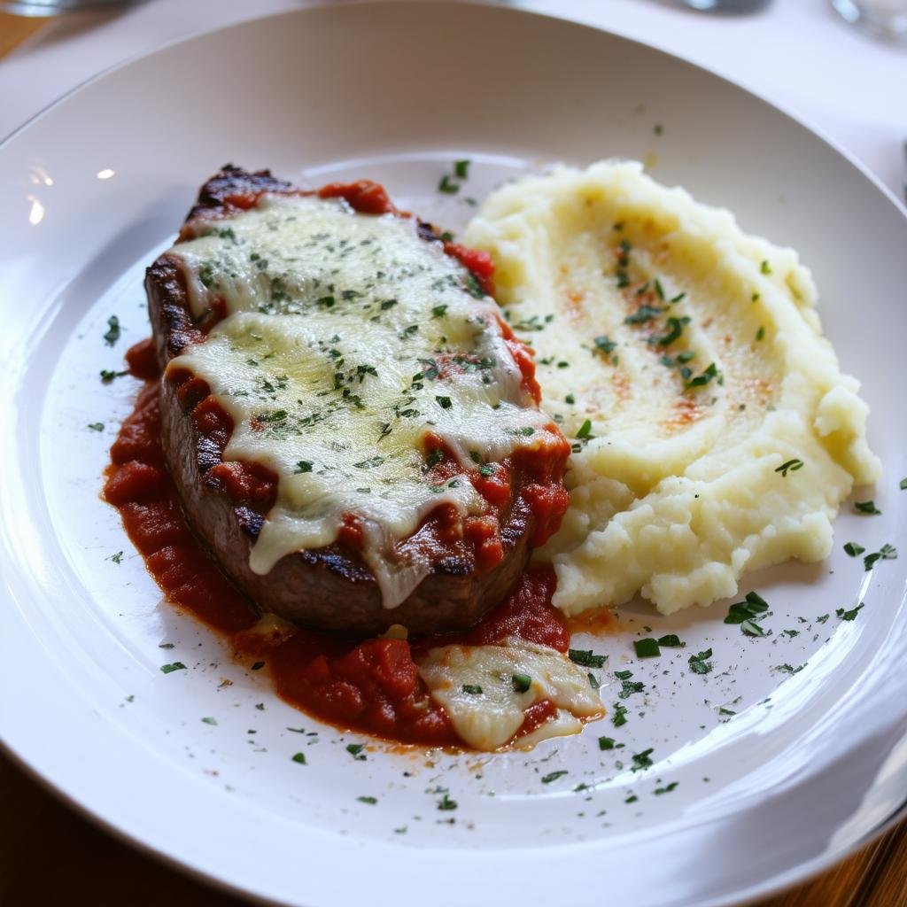 Blog 6 Bife à parmegiana com purê