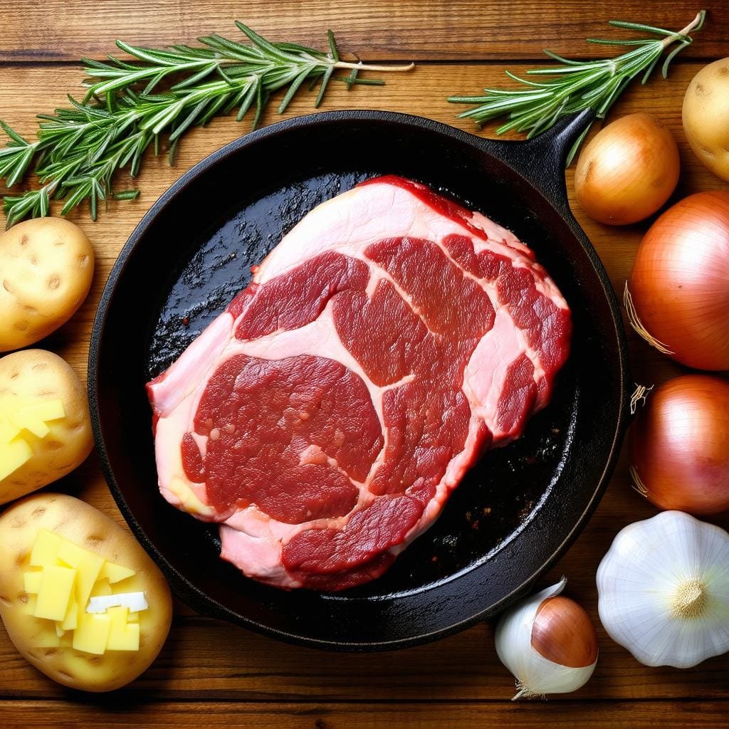 Ingredientes para a Carne de Panela com Batatas