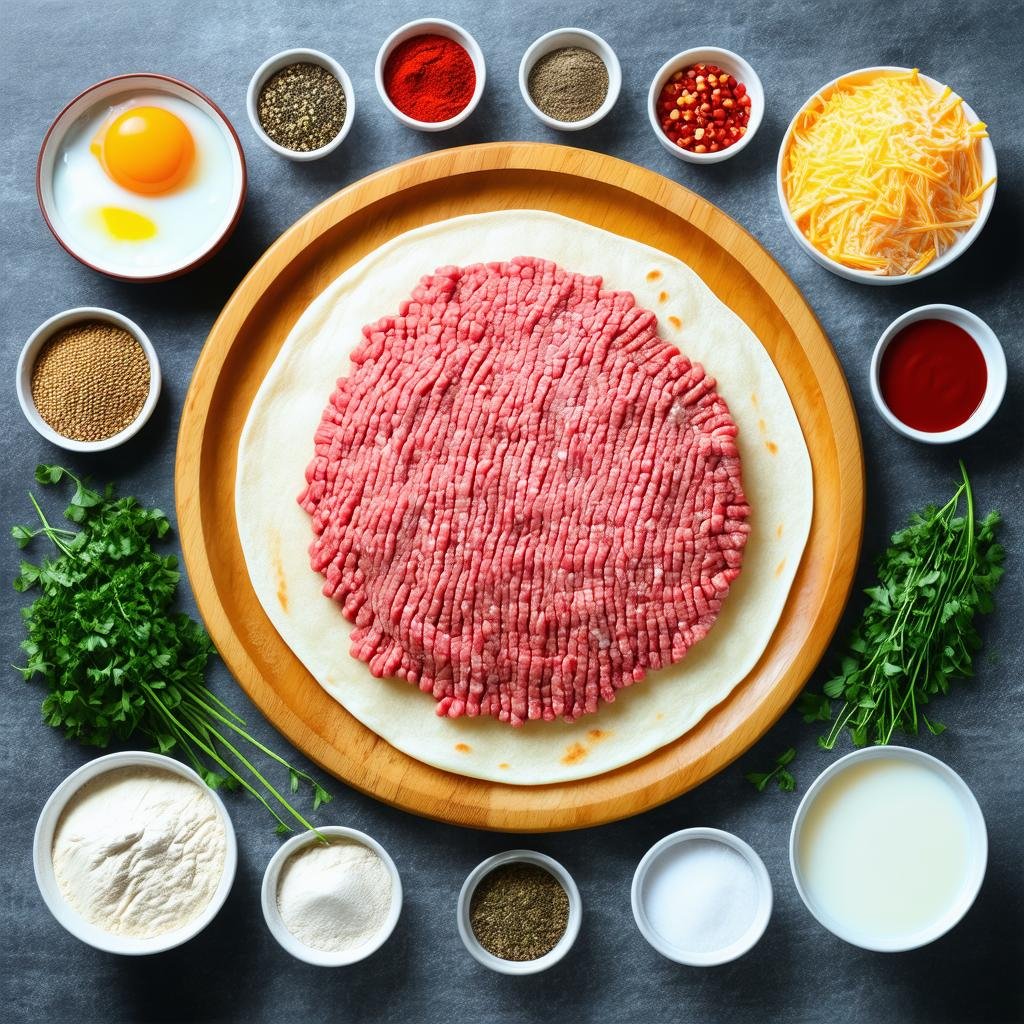 Ingredientes para a panqueca de carne moída perfeita