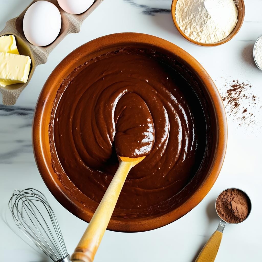 Preparo da massa do bolo de chocolate