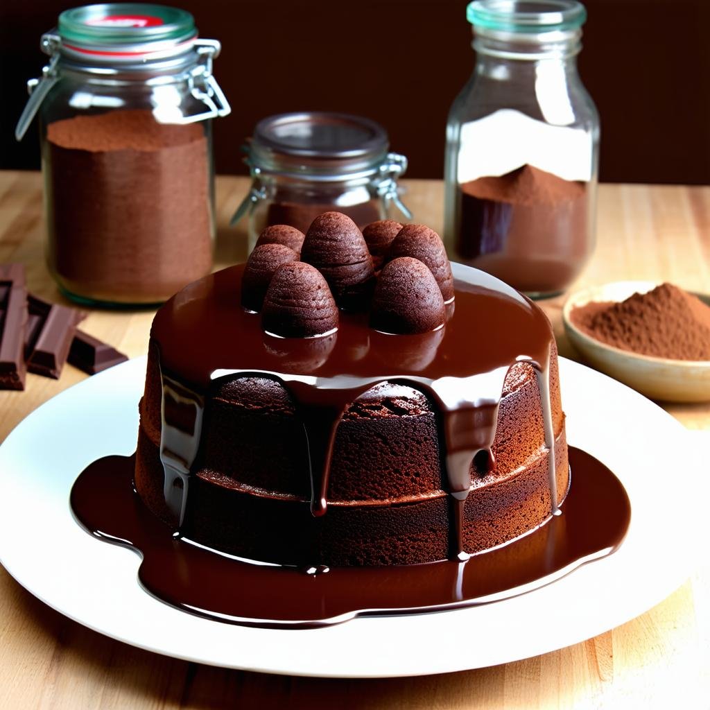 Bolo de Chocolate Molhadinho com Calda