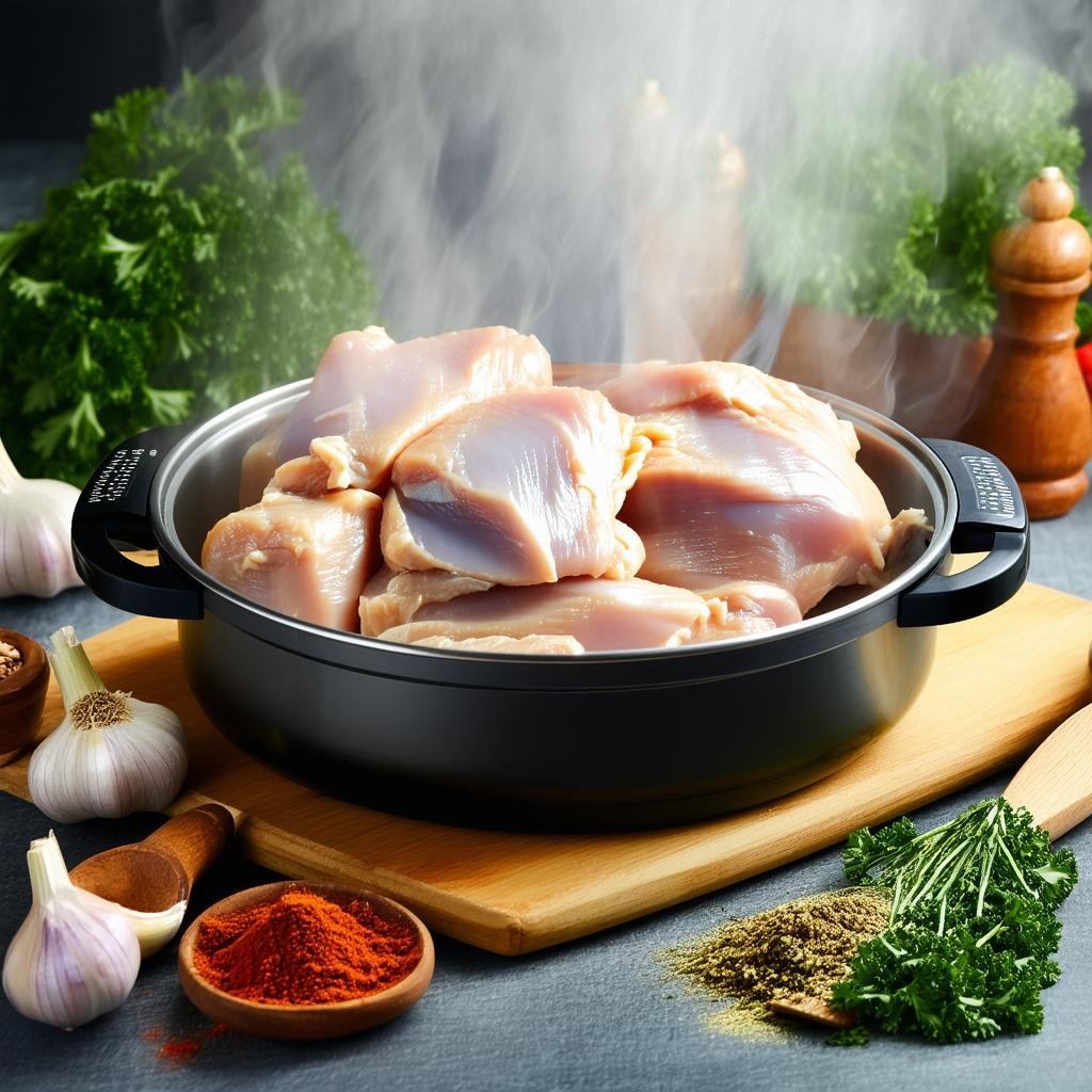 Frango Desfiado com Temperos Caseiros na Panela de Pressão Frango Desfiado com Temperos Caseiros na Panela de Pressão