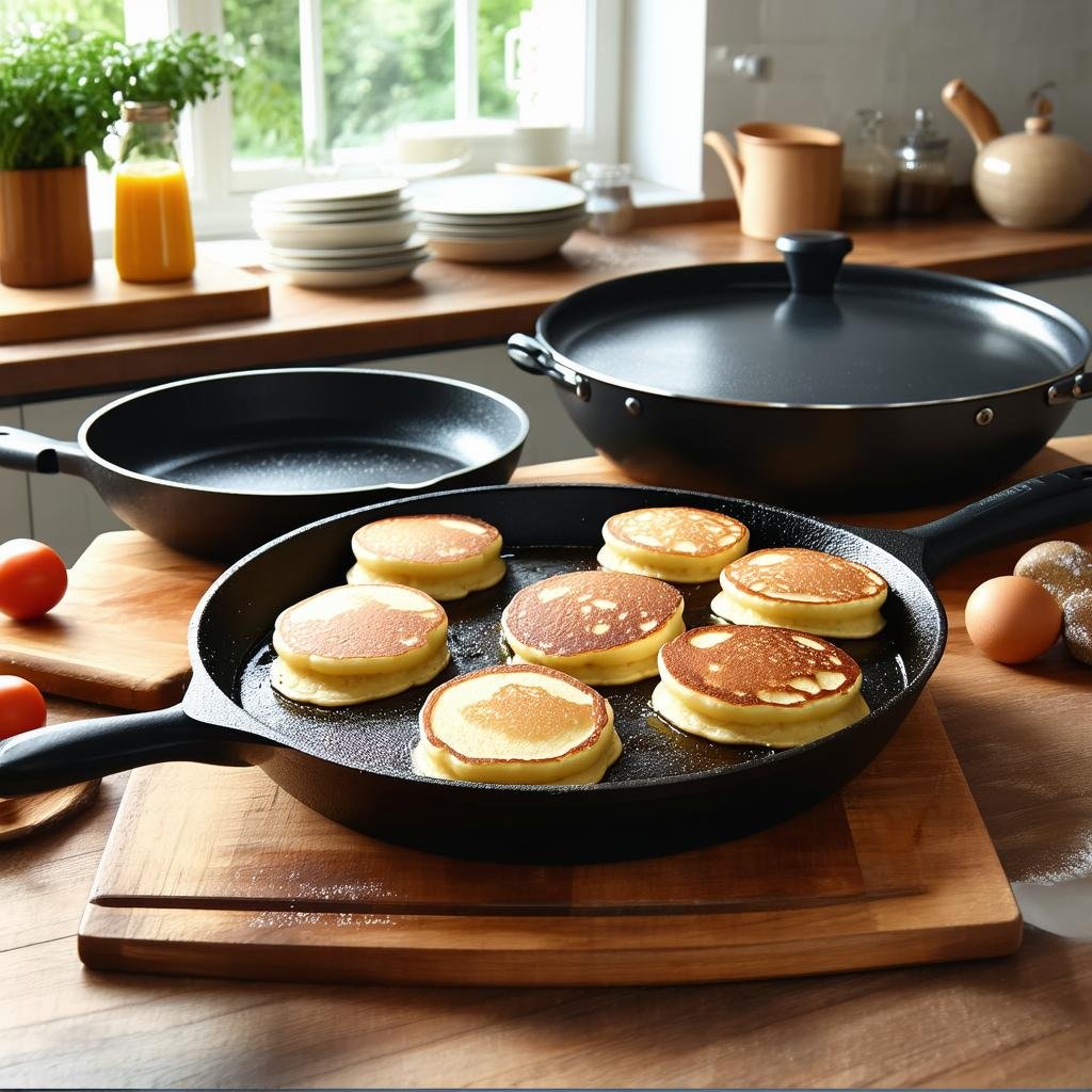 Frigideira de ferro fundido: para panquecas douradas e crocantes Frigideira de ferro fundido: para panquecas douradas e crocantes