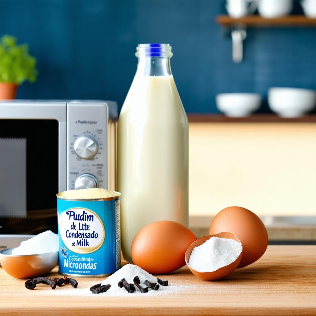 Ingredientes para o Pudim de Leite Condensado de Microondas Ingredientes para o Pudim de Leite Condensado de Microondas