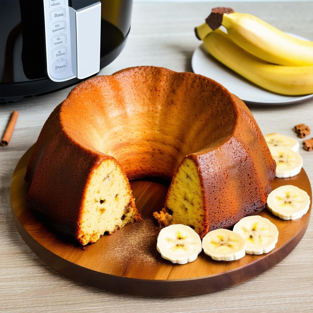 Bolo de banana com canela e especiarias na airfryer: sabor irresistível