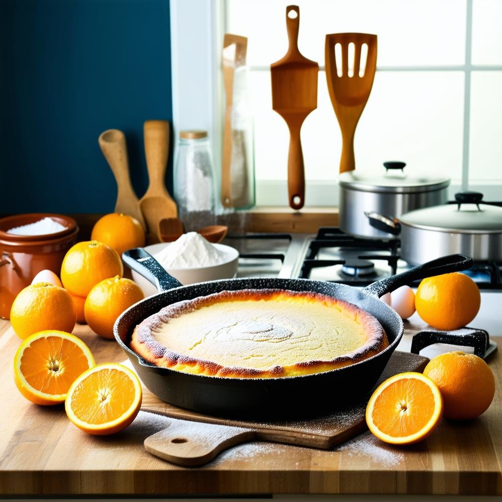 Bolo de frigideira fácil de laranja