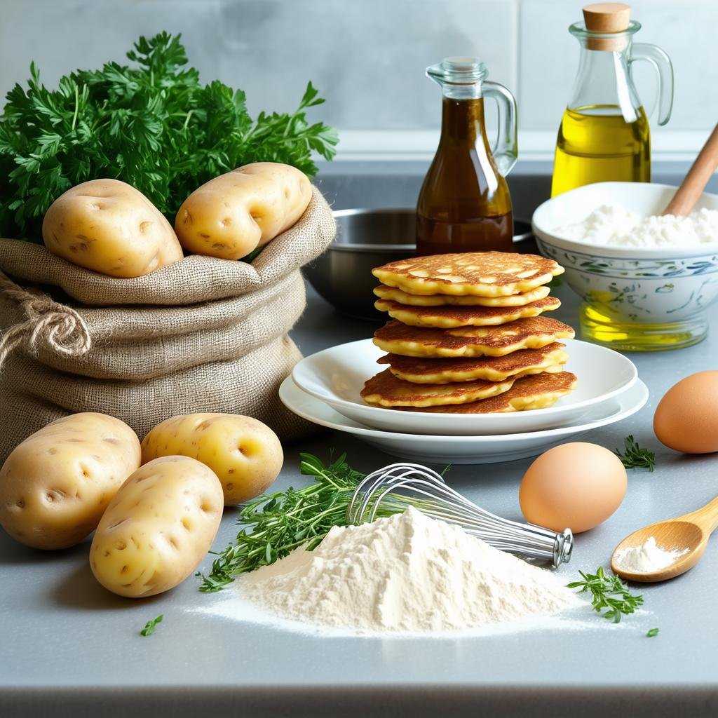 Ingredientes para panquecas de batata simples