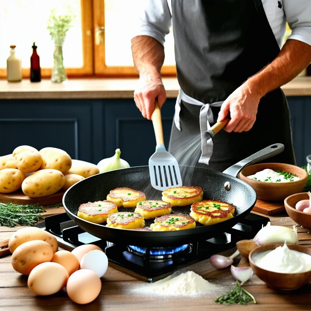 Passo a passo para fazer panquecas de batata simples