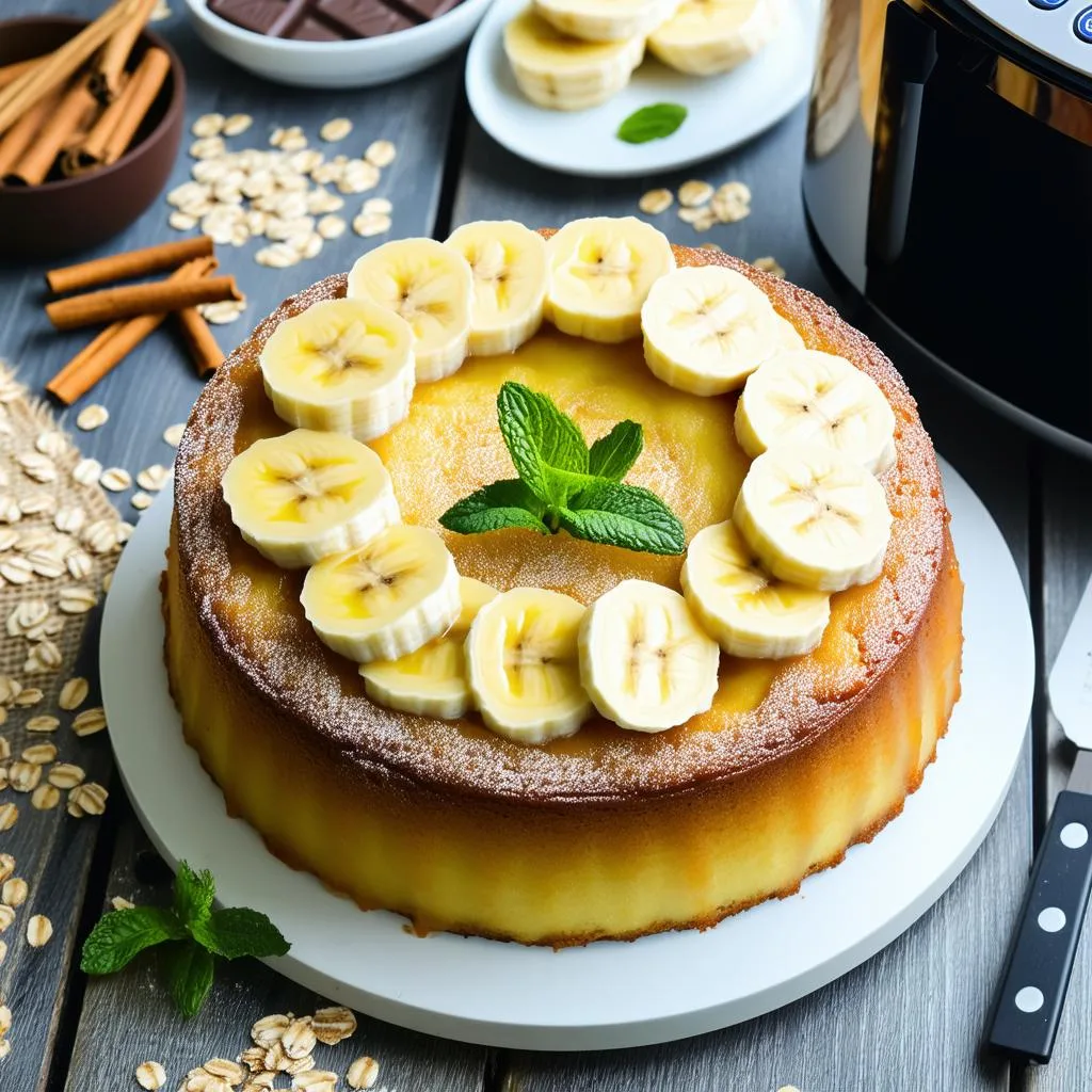 Receita básica de bolo fofinho e fit de banana na airfryer