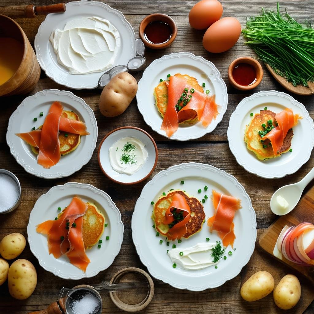 Variações de receitas de panquecas de batata