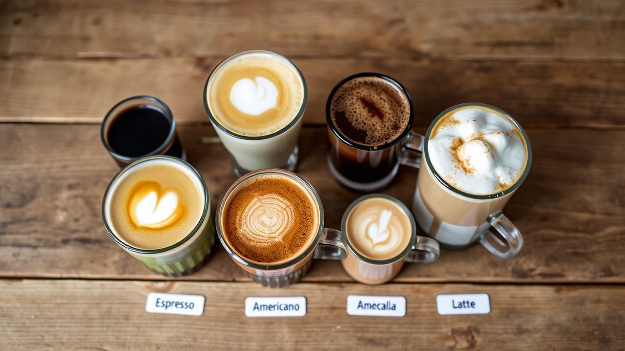 Comparação entre diferentes sabores de café