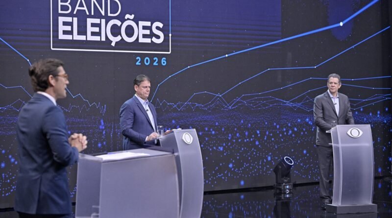 Tarcísio e Haddad fazem 1º debate nacionalizado, com discussões sobre PCC e privatizações 1 Tarcísio e Haddad fazem 1º debate nacionalizado